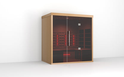Lumin Three Canadian Hemlock infrared sauna interior